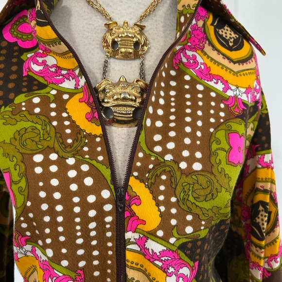 VINTAGE IGLWU MARDI MODES NEW YORK BOHEMIAN MOD PSYCHEDELIC ART TOP ..VERY RARE! - Picture 4 of 14